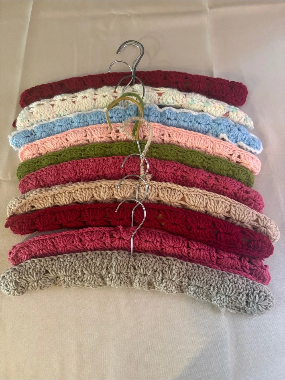 Vintage Crochet Clothing Hangers- Multi-Color